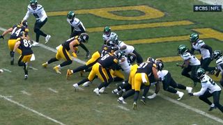 Eagles' Dallas Goedert Is Revealing That 1 Steelers Great Is The Formula To Exploit Relentless QB Sneak Attack (2023 NFL Rules). Photo by AP